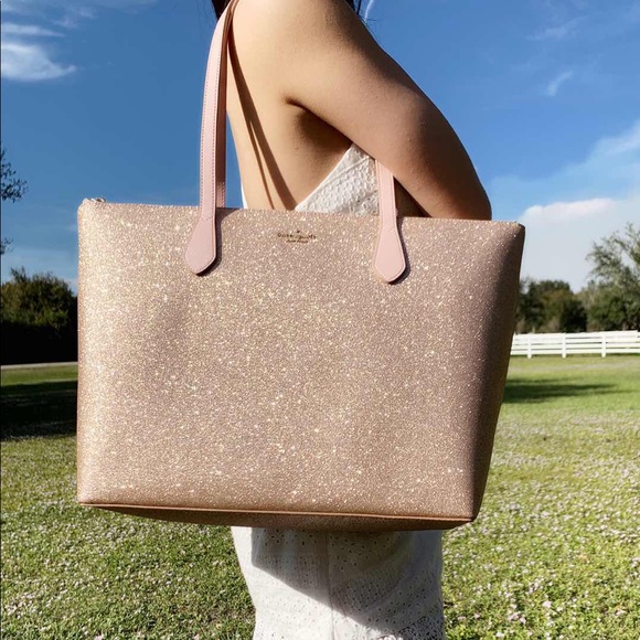 Glitter💕🇨🇦Kate Spade Large Tote Rose Gold - Picture 5 of 5